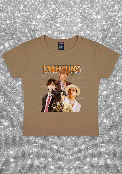 Korean Singer Taehyung Kpop Y2K Baby Tee Cherrykitten