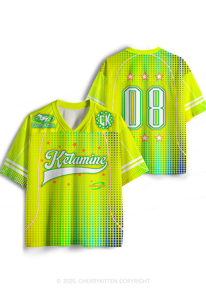 Custom Neon Yellow Ketamxxe Y2K Sport Jersey Shirts Cherrykitten