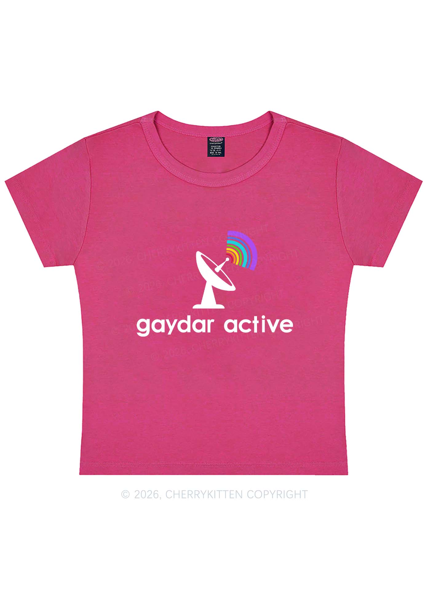 Gaydar Active Pride Y2K Baby Tee Cherrykitten
