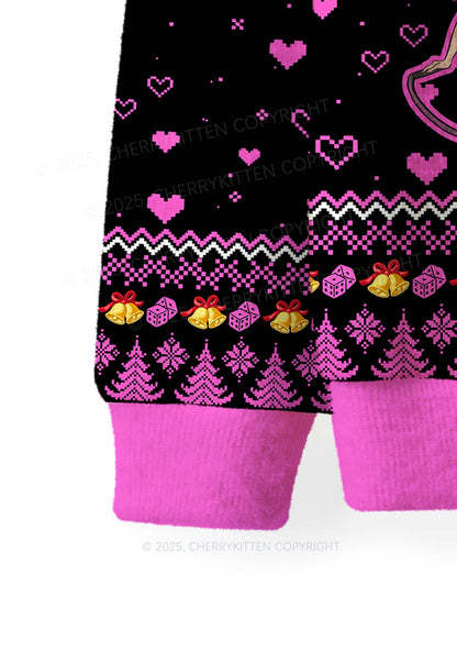 I Love S Men Y2K Christmas Knit Sweatshirt Cherrykitten