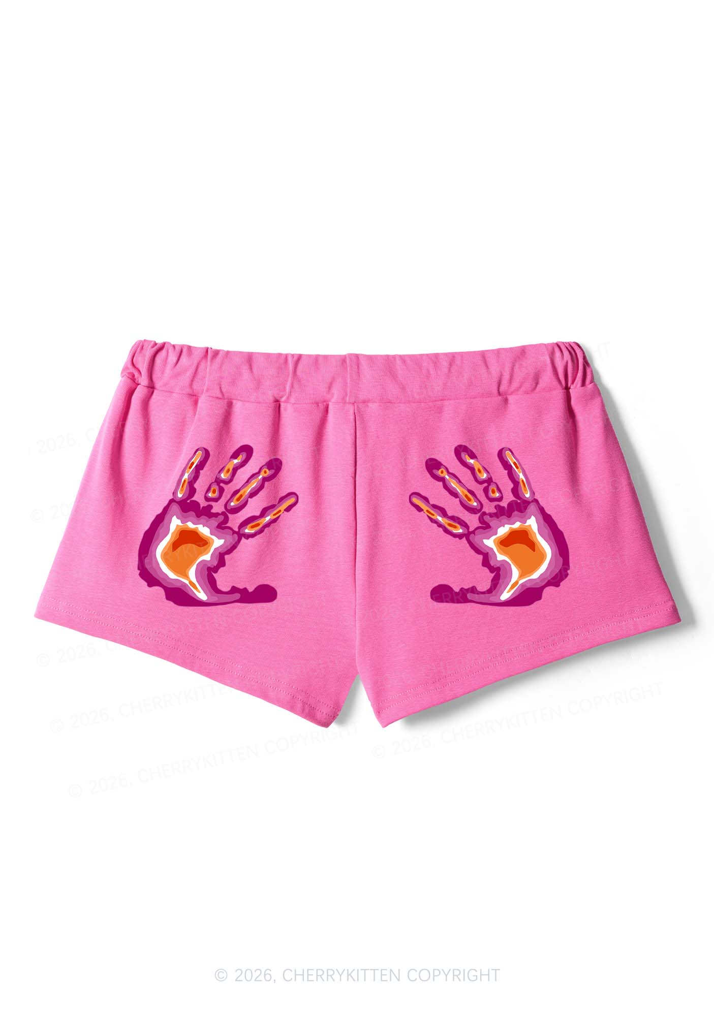 Lesbian Thermal Hands Pride Y2K Drawstring Mini Shorts Cherrykitten