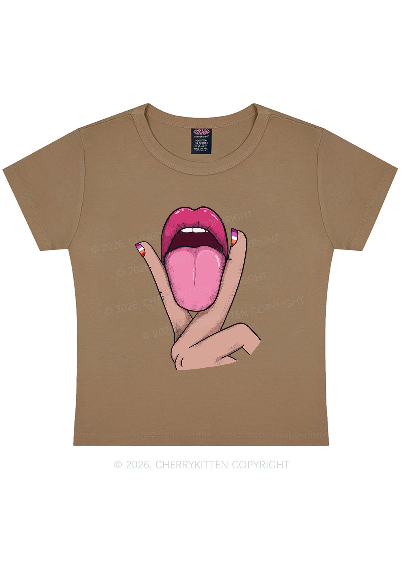 Lesbian Kissing Pride Y2K Baby Tee Cherrykitten
