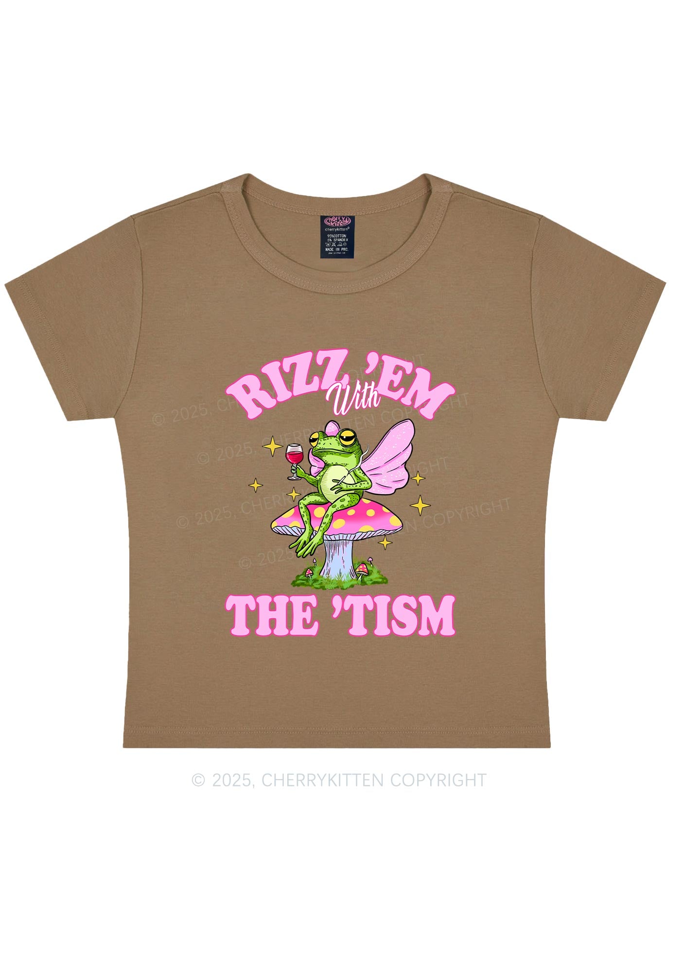 Fairy Frog Rizz Tism Y2K Baby Tee Cherrykitten