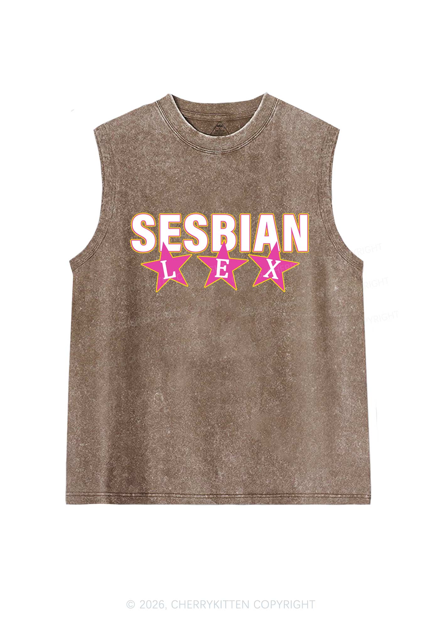 Sesbian Lex Pride Y2K Washed Muscle Tank Cherrykitten