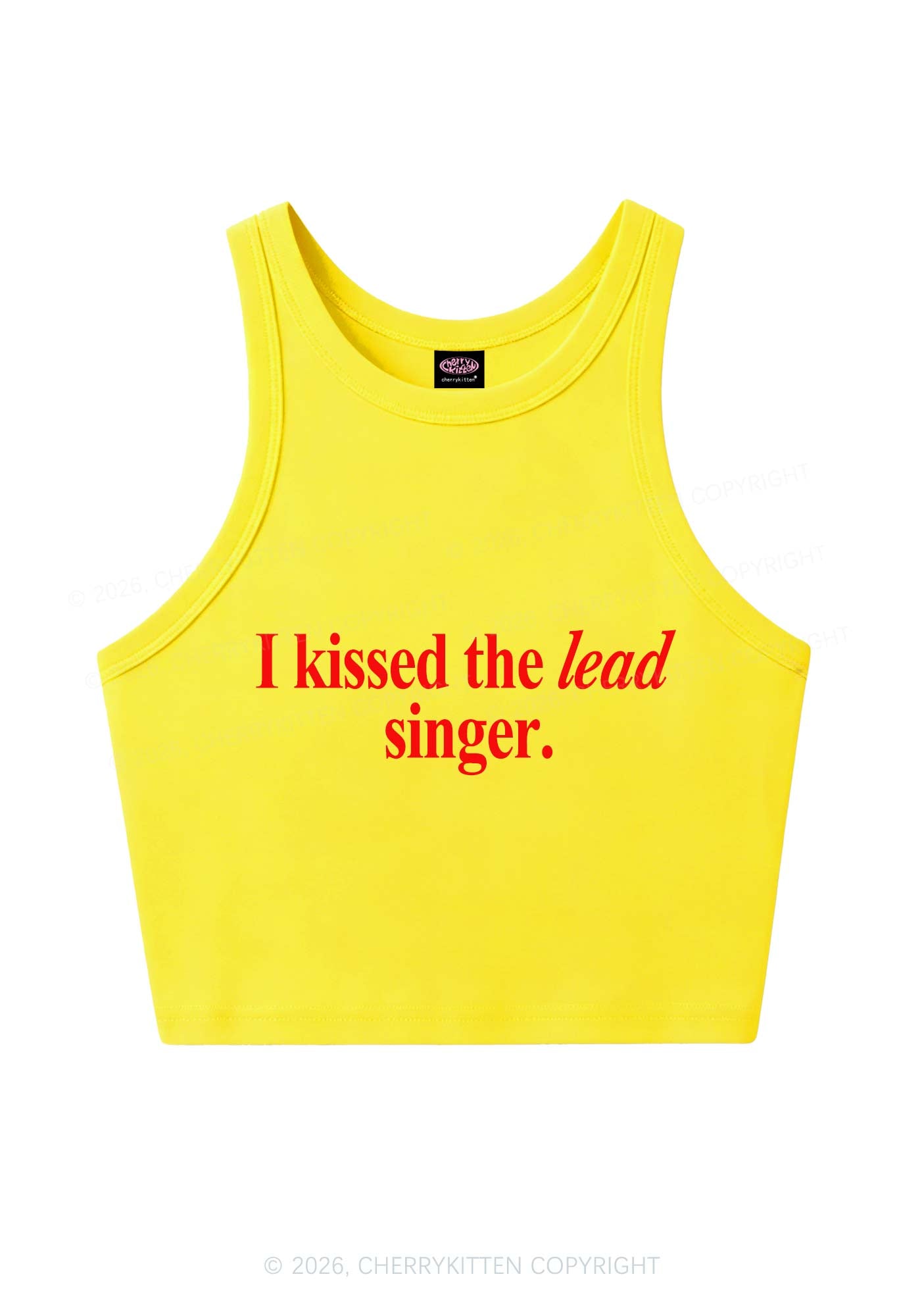 I Kissed The Lead Singer Y2K Crop Tank Top Cherrykitten