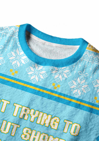 Not Trying To Slxt Shame Y2K Christmas Knit Sweatshirt Cherrykitten