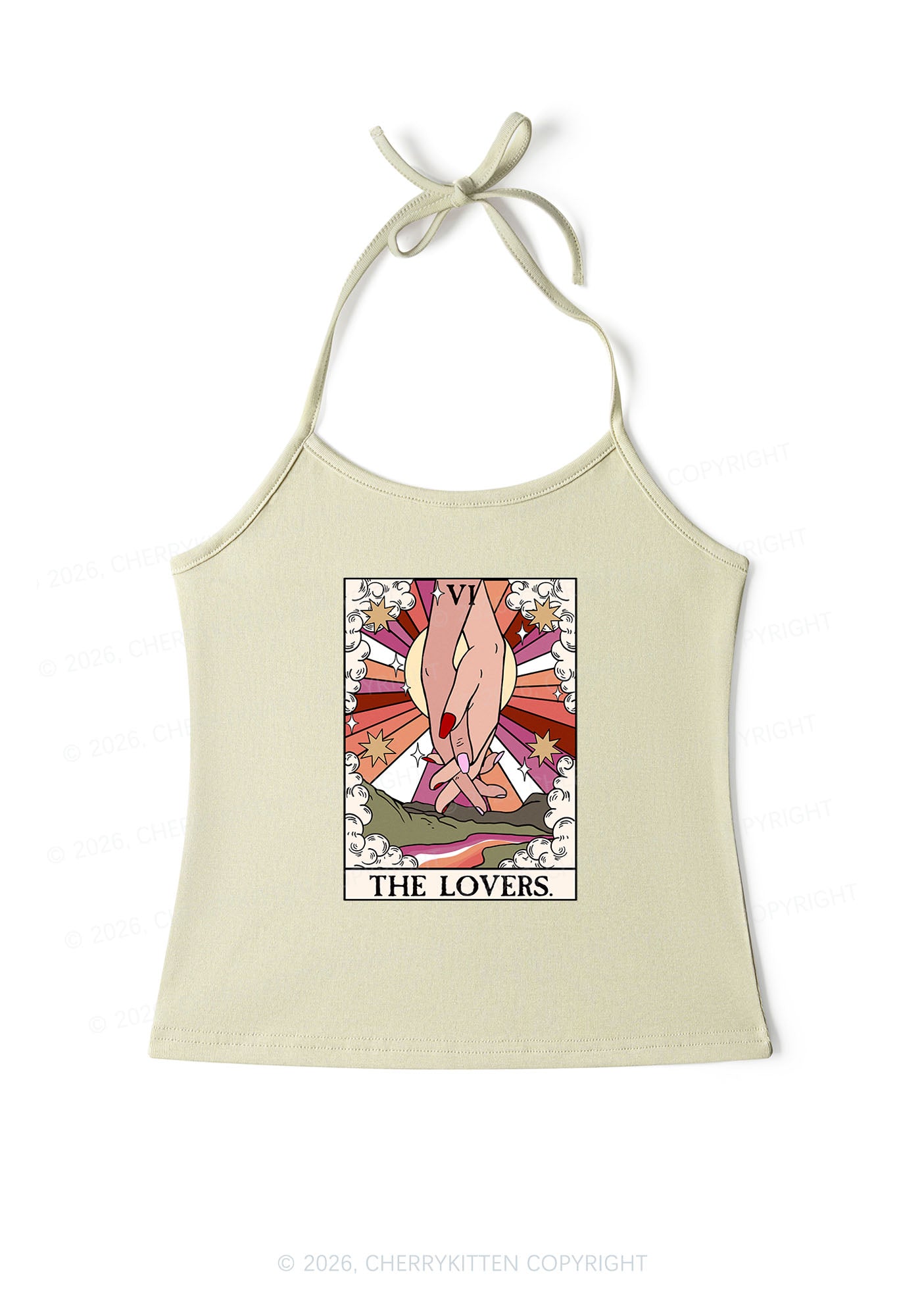 The Lesbian Lovers Pride Y2K Halter Neck Cami Cherrykitten
