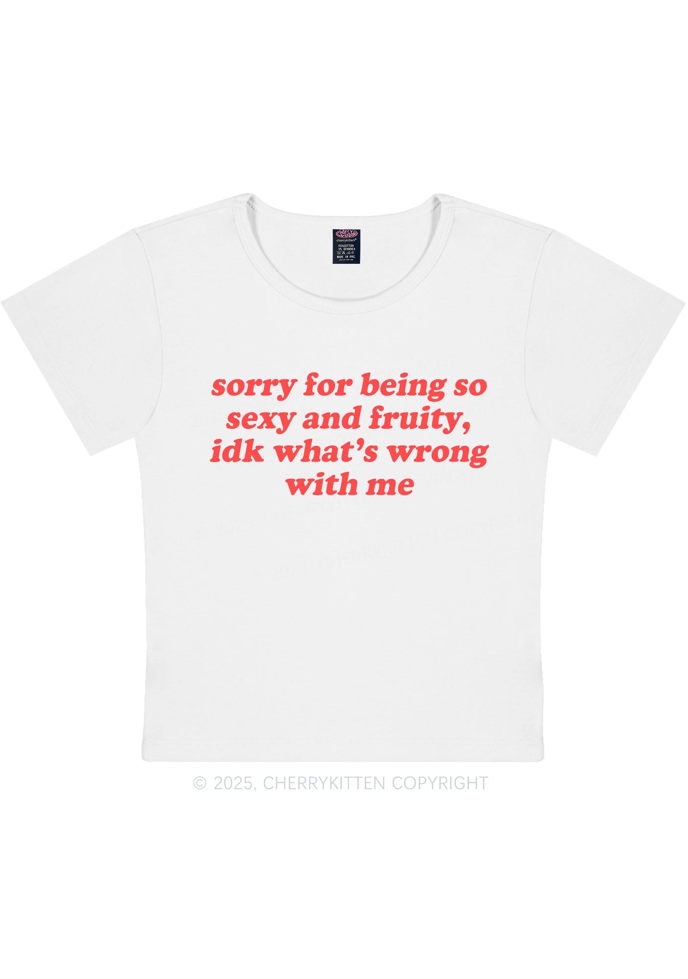 Sorry For Being So Fruity Y2K Baby Tee Cherrykitten