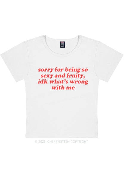 Sorry For Being So Fruity Y2K Baby Tee Cherrykitten