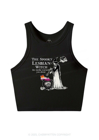 The Spooky Lesbian Witch Y2K Crop Tank Top Cherrykitten