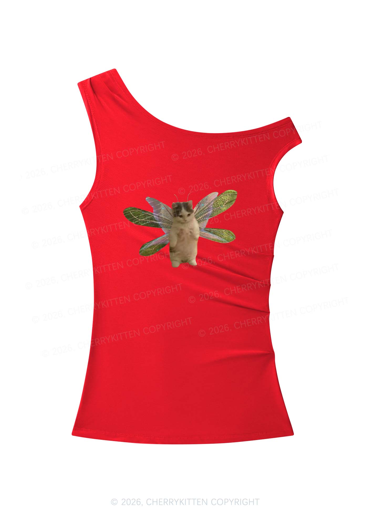 Fairycat Wings Y2K Off Shoulder Tank Top Cherrykitten