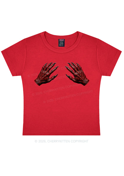 Satan Hands Y2K Baby Tee Cherrykitten
