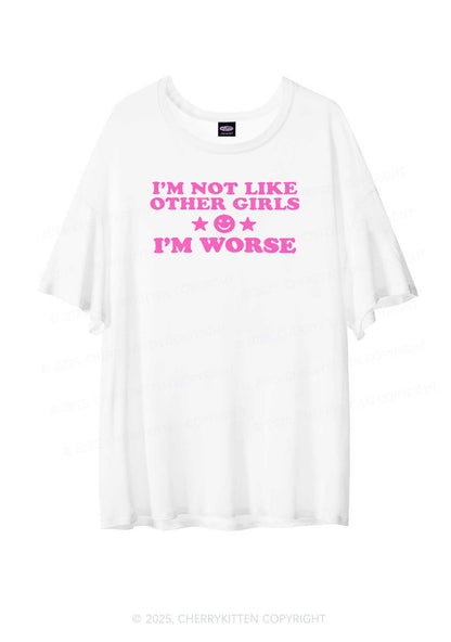 I'm Worse Y2K Sheer Boyfriend Tee Cherrykitten