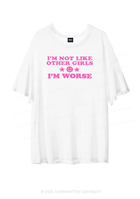 I'm Worse Y2K Sheer Boyfriend Tee Cherrykitten