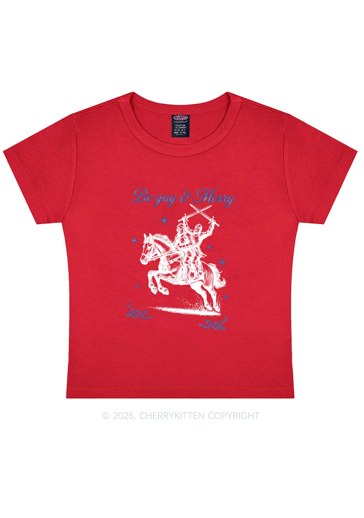 Be Gay Merry Pride Y2K Baby Tee Cherrykitten