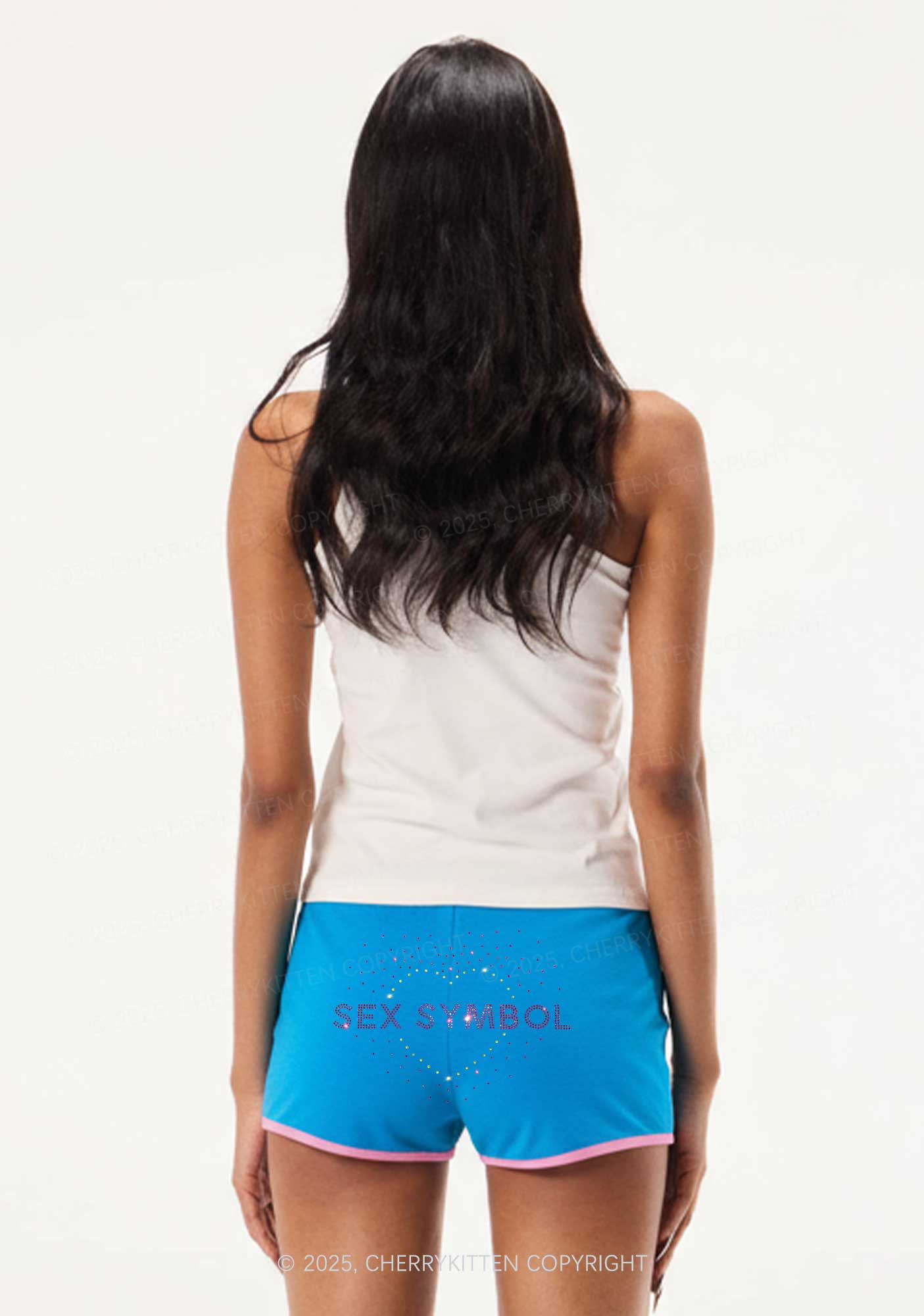 Rhinestone Sx Symbol Y2K Booty Shorts Cherrykitten