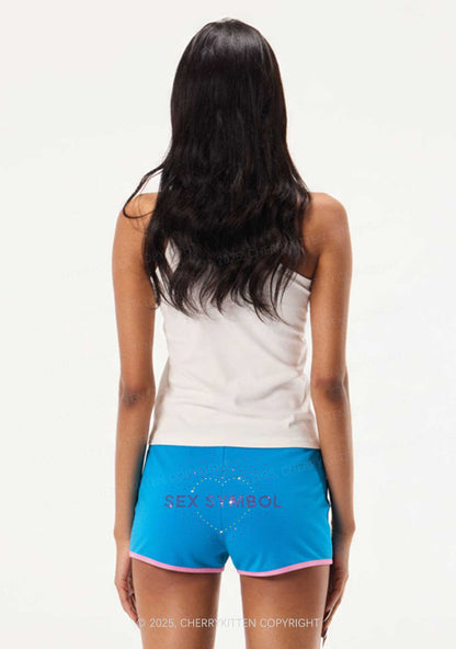 Rhinestone Sx Symbol Y2K Booty Shorts Cherrykitten