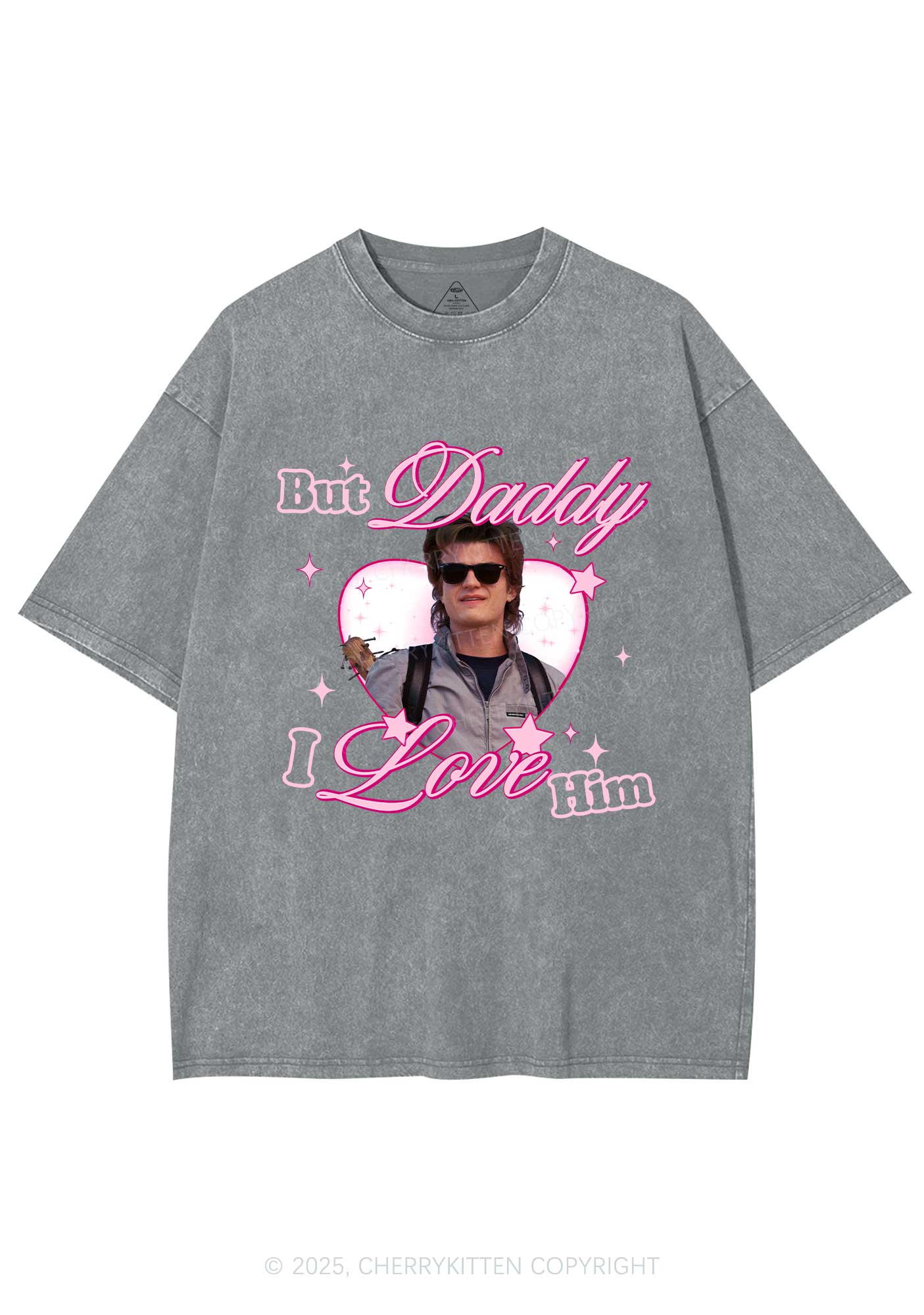 Daddy I Love Him Y2K Shirts Washed Tee Cherrykitten