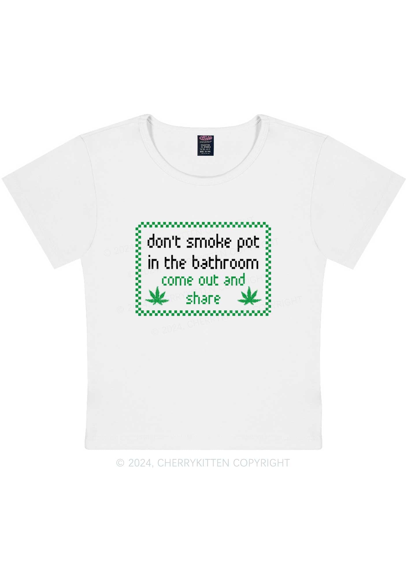 Don't Smoke In Bathroom Y2K Baby Tee Cherrykitten