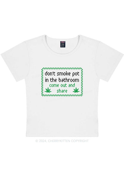 Don't Smoke In Bathroom Y2K Baby Tee Cherrykitten