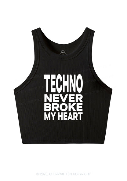 Techno Heart Y2K Crop Tank Top Cherrykitten