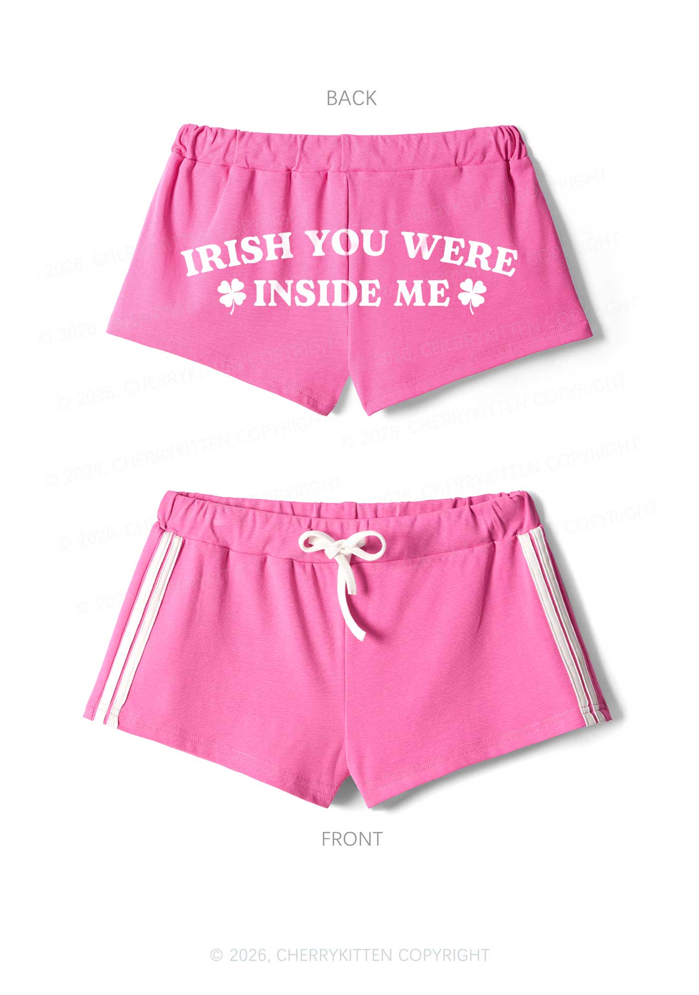 Irish Inside Me St Patricks Y2K Drawstring Mini Shorts Cherrykitten