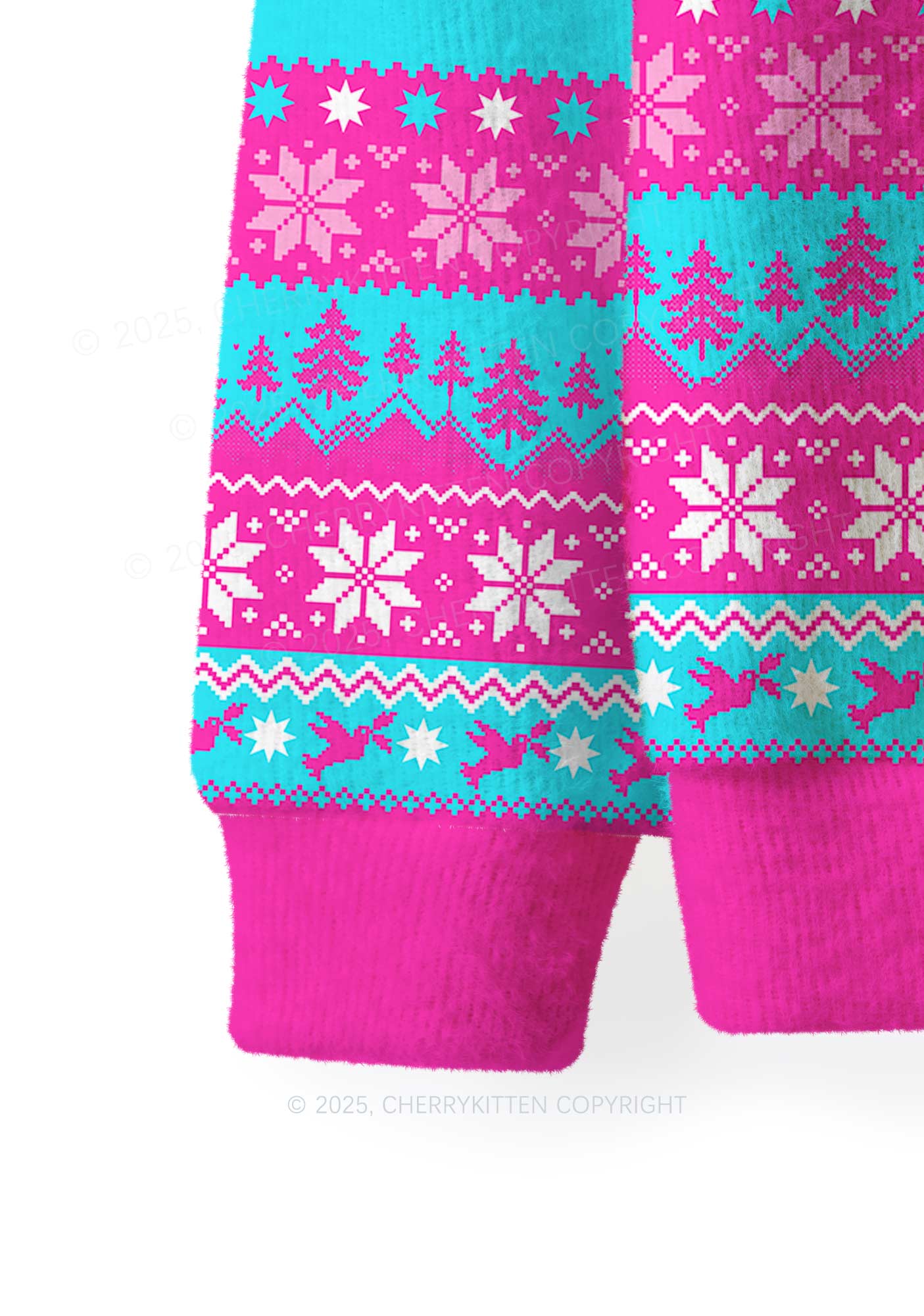 Blue Scissor Pride Y2K Christmas Knit Sweatshirt Cherrykitten