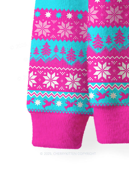 Blue Scissor Pride Y2K Christmas Knit Sweatshirt Cherrykitten