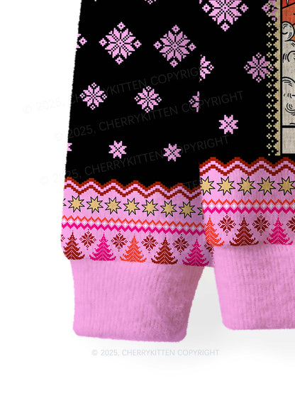 The Lesbian Lovers Pride Y2K Christmas Knit Sweatshirt Cherrykitten