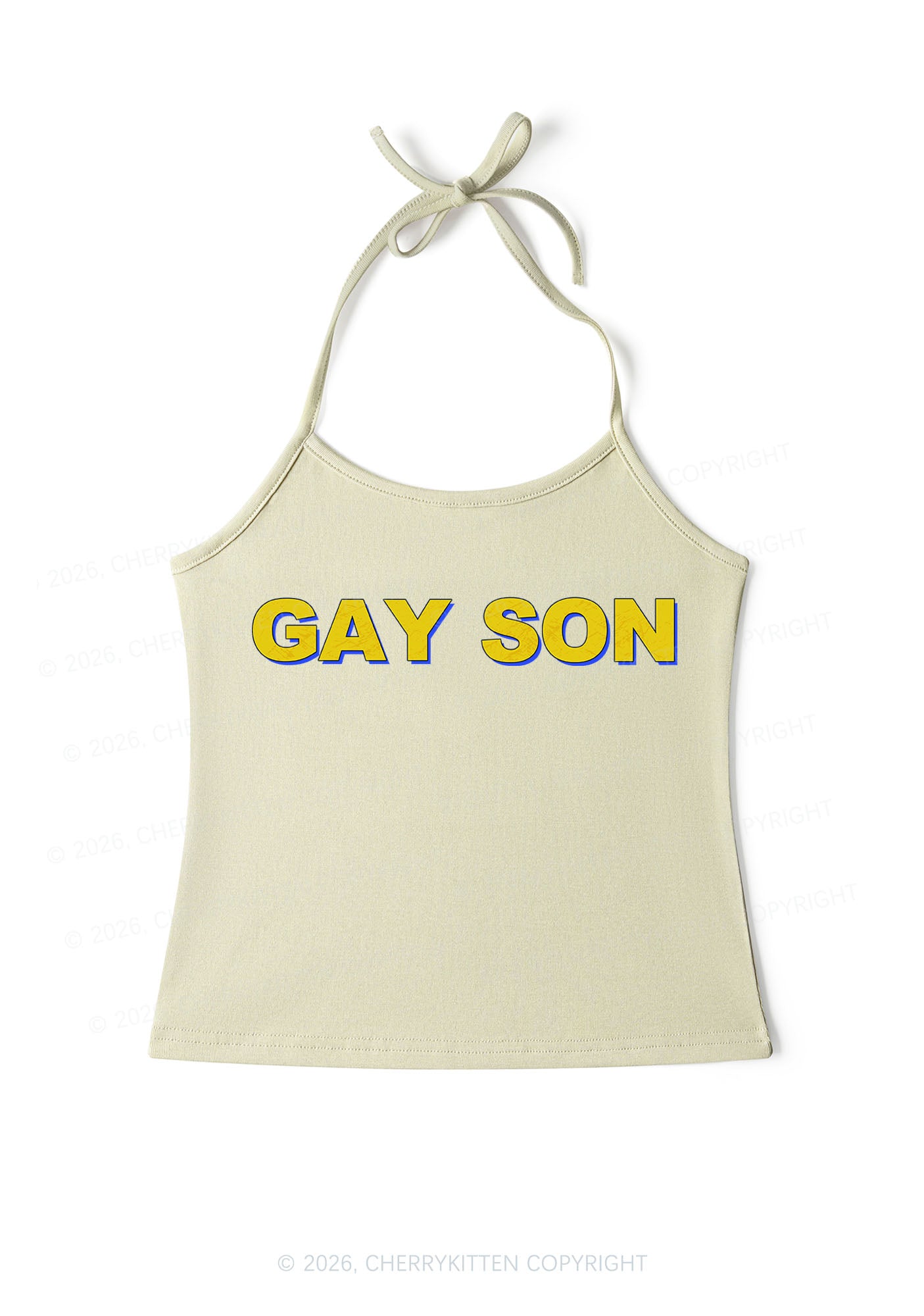 Gay Son Pride Y2K Halter Neck Cami Cherrykitten