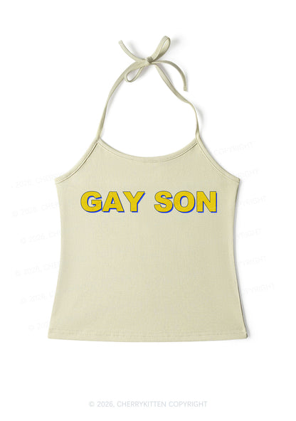 Gay Son Pride Y2K Halter Neck Cami Cherrykitten