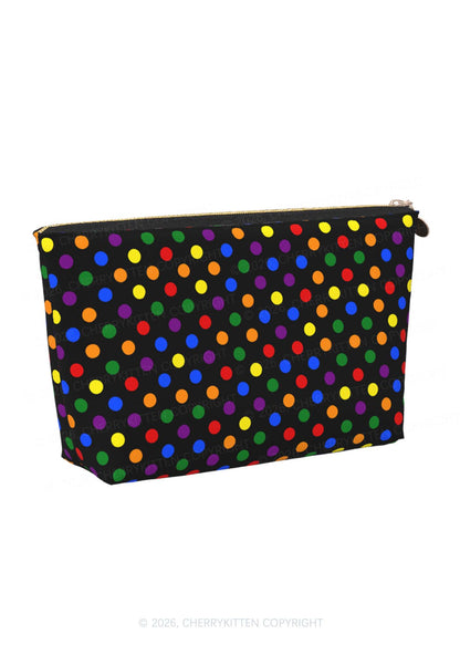 Rainbow Dots Pride Y2K Makeup Bag Cherrykitten