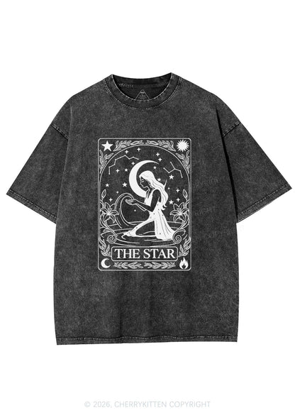 Halloween The Star Kneeling Woman Y2K Shirts Washed Tee Cherrykitten