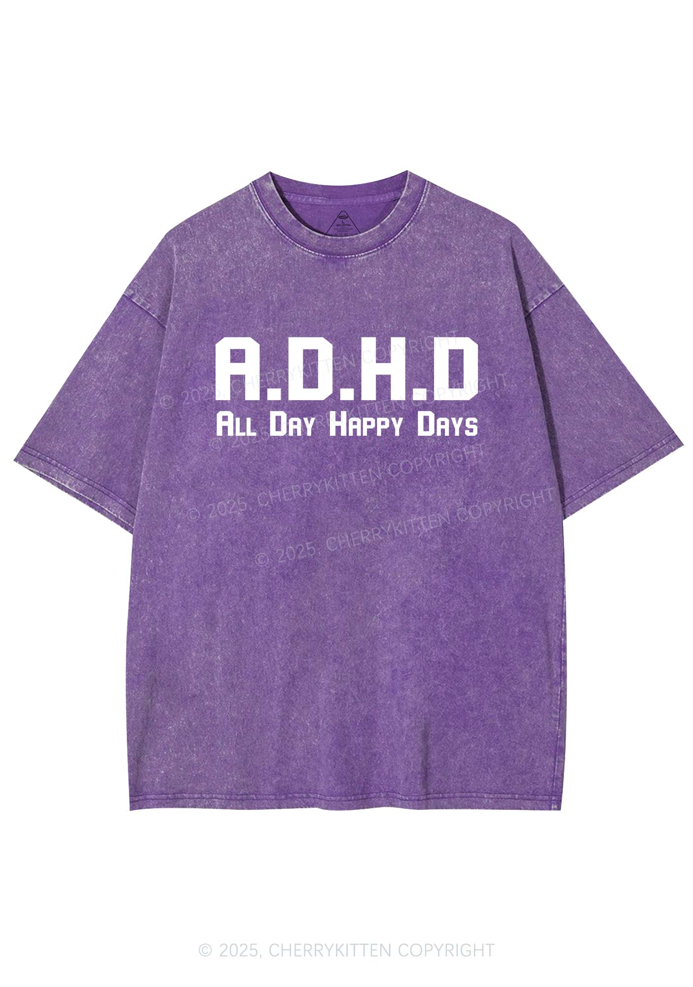 All Day Happy Days Y2K Shirts Washed Tee Cherrykitten