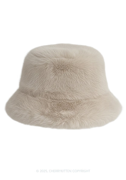 Faux Fur Y2K Bucket Hat Cherrykitten