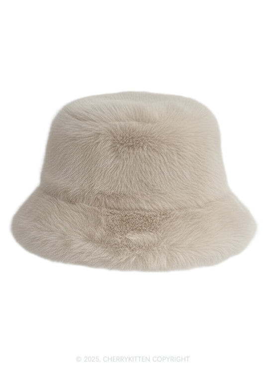 Faux Fur Y2K Bucket Hat Cherrykitten