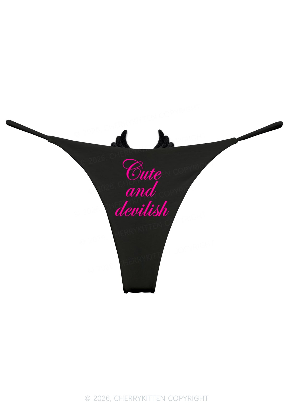 Halloween Cute And Devilish Y2K Goth Angel Wings Bikini String Thong Cherrykitten