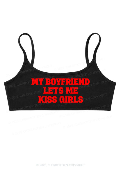 BF Lets Me Kiss Girls Y2K Super Crop Cami Cherrykitten