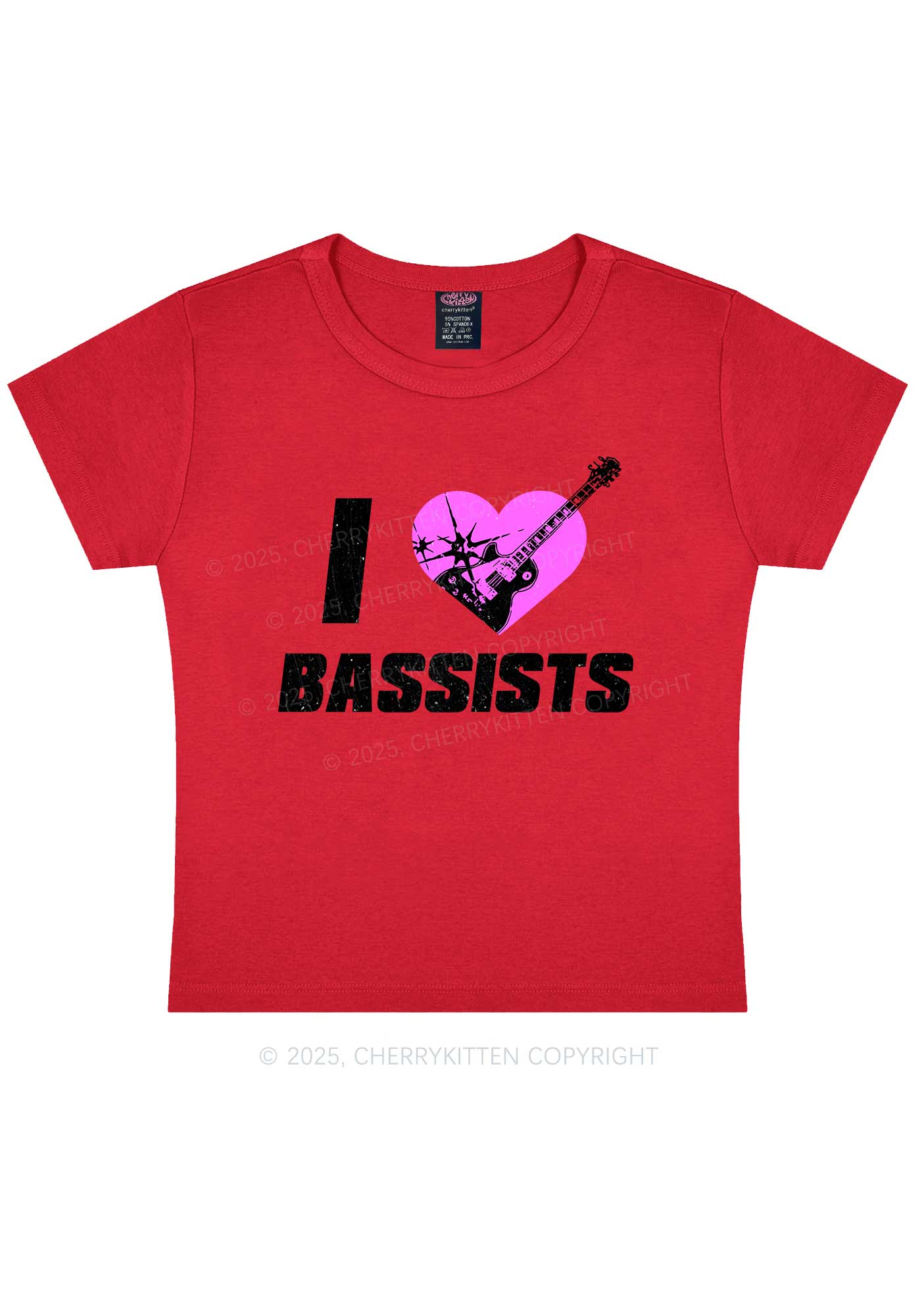 I Love Bassists Y2K Baby Tee Cherrykitten