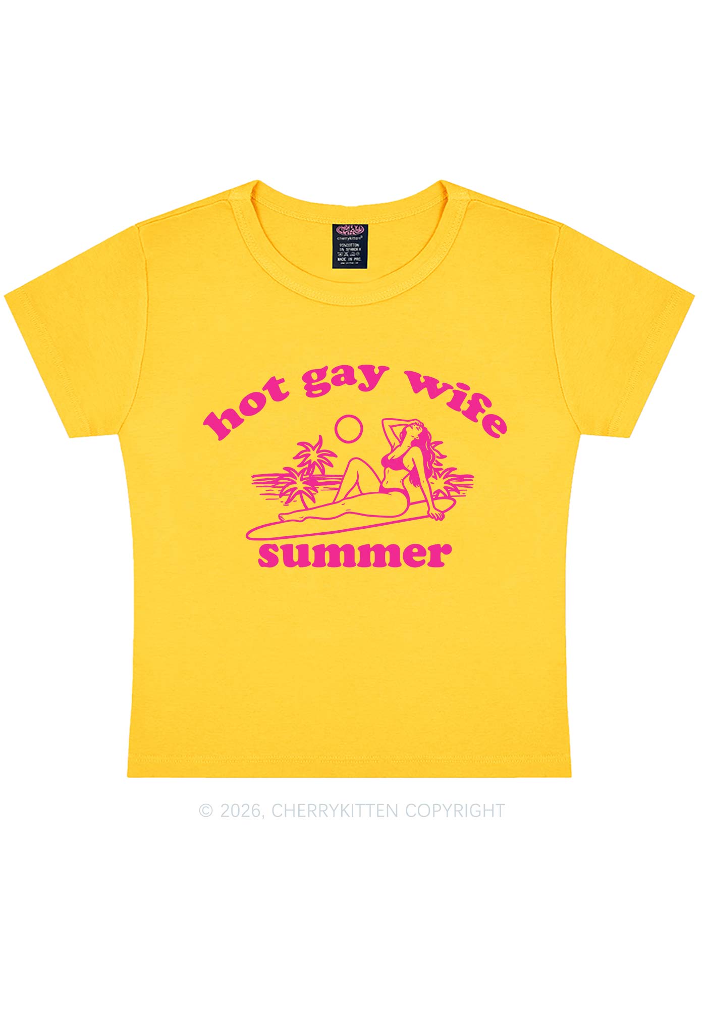 Hot Gay Wife Summer Pride Y2K Baby Tee Cherrykitten