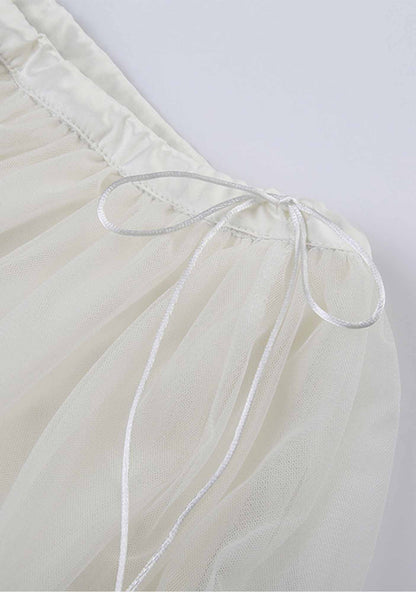 Y2K White Mesh Low Waist Mini Skirt Cherrykitten
