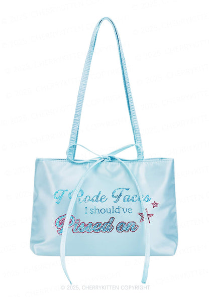 Rhinestone I Rode Faces Y2K Satin Bags Cherrykitten