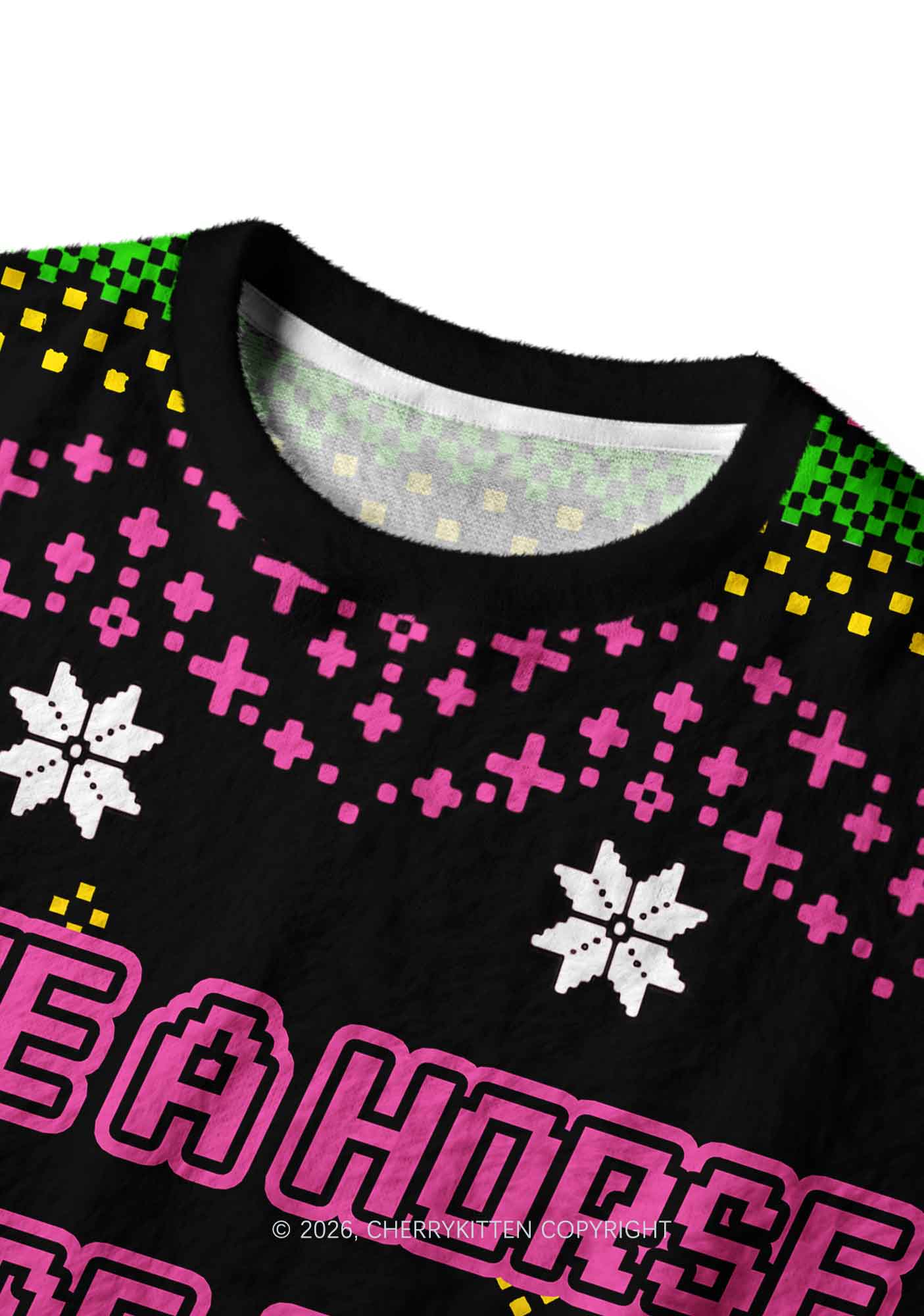 Ride A DJ Y2K Christmas Knit Sweatshirt Cherrykitten