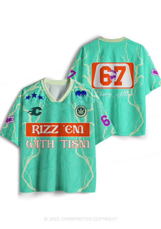 Custom Rizz Em With The Tism Y2K Sport Jersey Shirts Cherrykitten