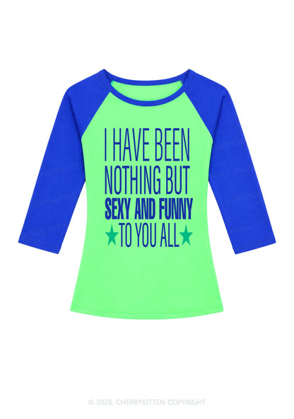 I Have Been Funny Y2K Raglan Sleeve Crop Top Cherrykitten