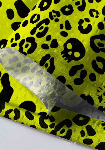 Halloween Yellow Skulls Leopard Y2K Sport Jersey Shirts Cherrykitten