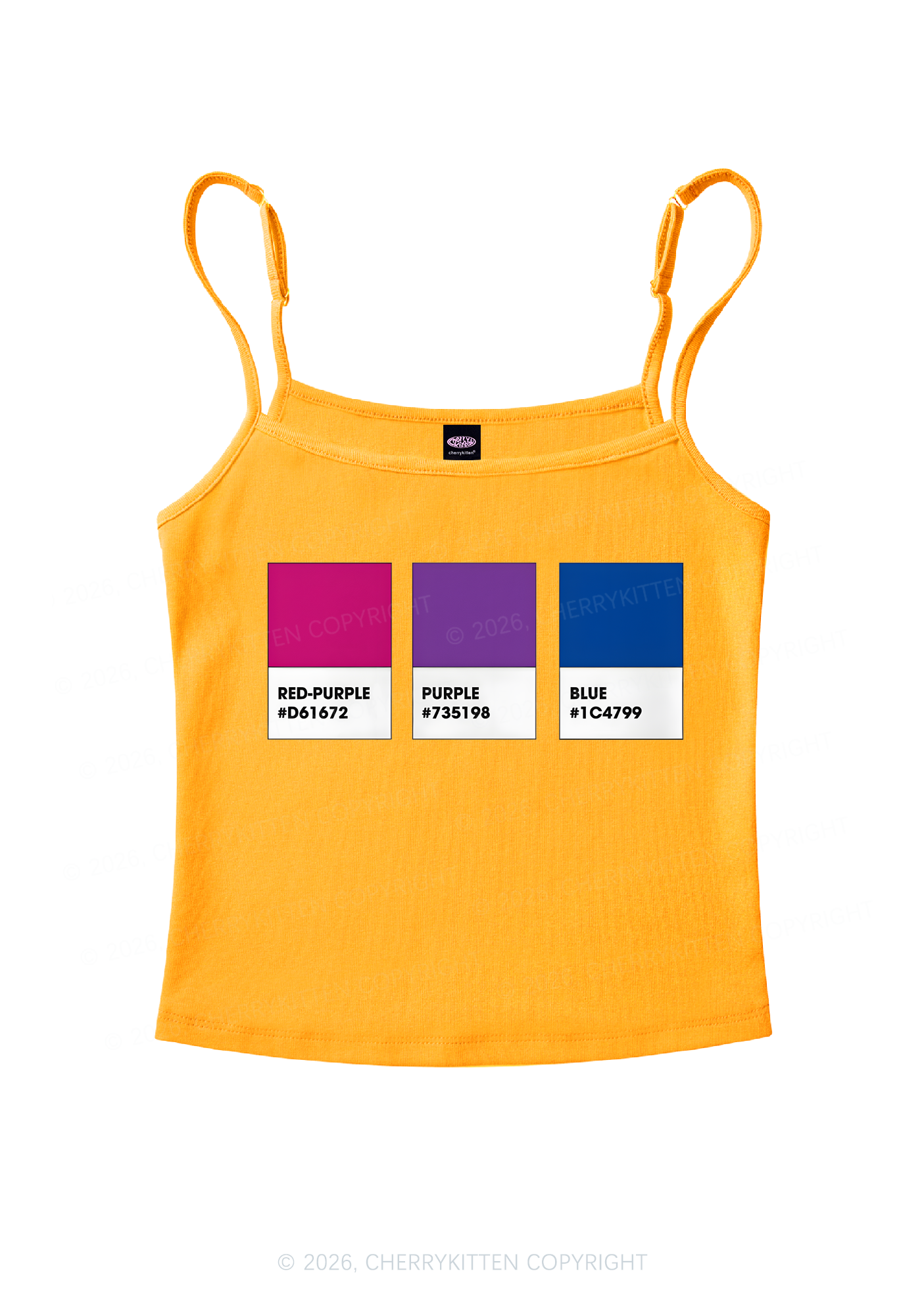Bisexual Flag Colors Pride Y2K Spaghetti Strap Cami Cherrykitten