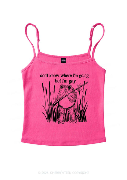 But I Am Gay Frog Pride Y2K Spaghetti Strap Cami Cherrykitten