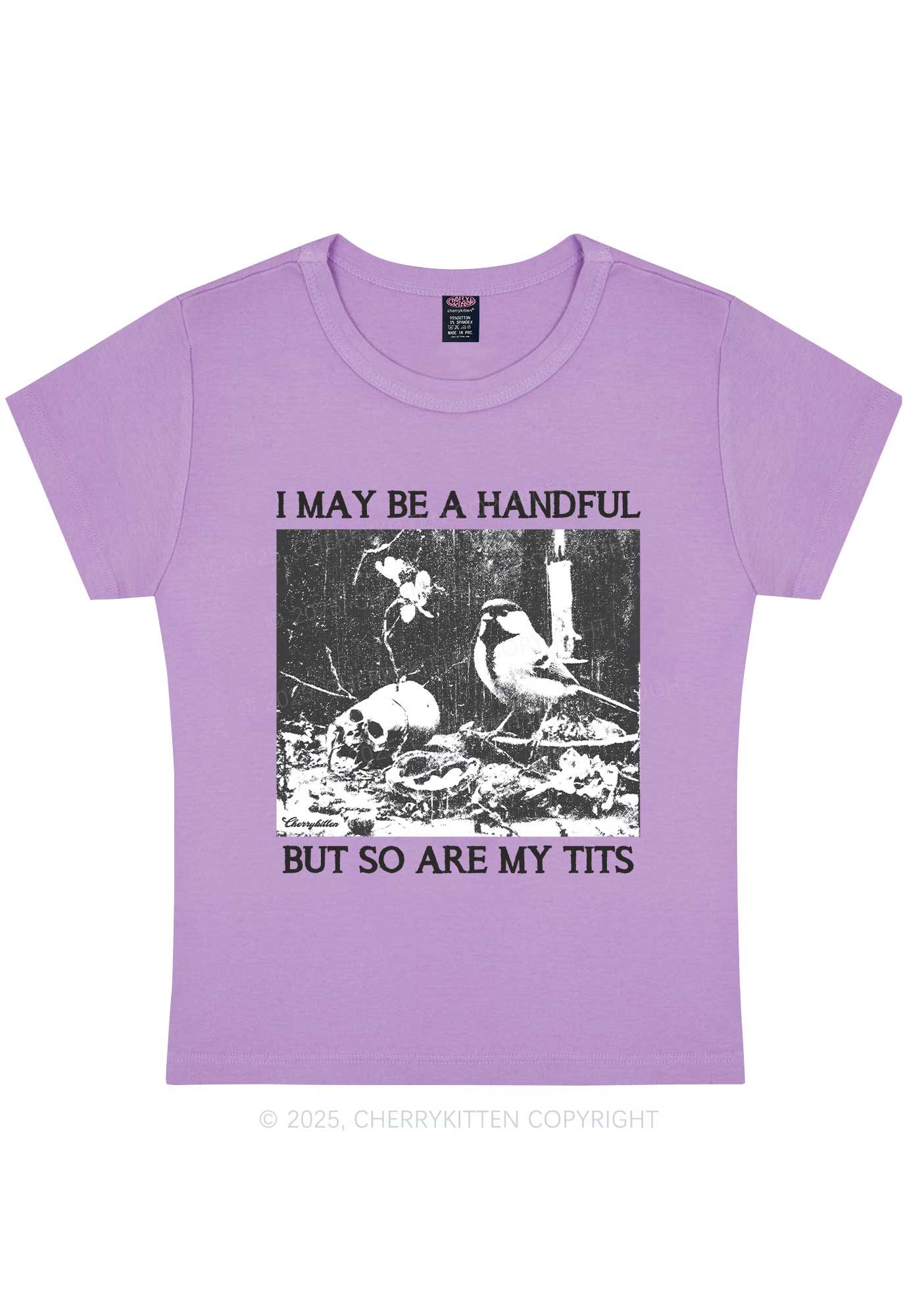 Halloween I May Be A Handful Y2K Baby Tee Cherrykitten