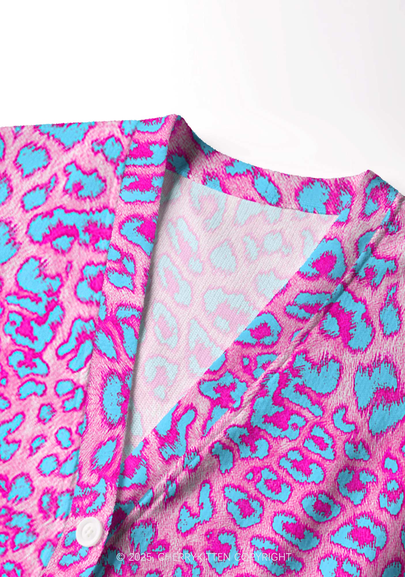 Purple Leopard Y2K Christmas Cardigan Knit Sweatshirt Cherrykitten